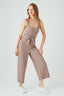 Mink Textured Rib Belted Jumpsuit