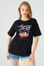 Black Cherry Vibes Slogan Tee