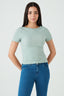 Spring Sage Crinkle Short Sleeve Top