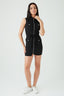 Black Bengaline D-Ring Pocket Casual Dress