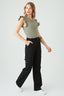 Black Straight Leg Cargo Trousers