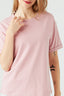 Pink Basic Oversized Cotton Tee
