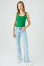 Green Square Neck Rib Bodysuit