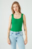 Green Square Neck Rib Bodysuit