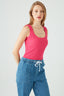 Pink Square Neck Rib Bodysuit