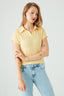 Yellow Wide Rib Collar Top