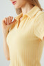 Yellow Wide Rib Collar Top