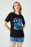 Black Blue Flower Foil Tee