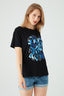 Black Blue Flower Foil Tee