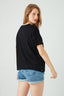 Black Blue Flower Foil Tee