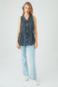 Mono Printed Tie Front Tunic Top