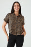 Multi Animal Print Double Pocket Shirt