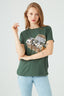 Dark Khaki Animal Foil Heart Front Tee