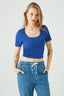 Cobalt Cotton Rib Tie Back Top