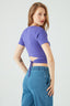 Purple Cotton Rib Tie Back Top