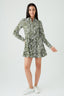 Khaki Paisley Print Shirt Dress