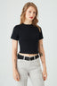 Black Basic Fitted Crop Tee