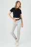 Black Basic Fitted Crop Tee