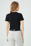 Black Basic Fitted Crop Tee