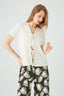 Ecru Tie Front Waffle Cardi