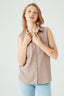 Hazelnut Double Pocket Sleeveless Viscose Shirt