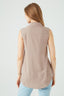 Hazelnut Double Pocket Sleeveless Viscose Shirt