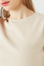 Neutral Rib Lettuce Edge Tee