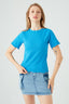 Aqua Rib Lettuce Edge Tee
