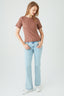 Tan Rib Lettuce Edge Tee