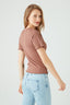 Tan Rib Lettuce Edge Tee