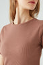 Tan Rib Lettuce Edge Tee
