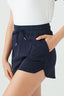 Navy Angled Hem Shorts