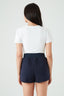 Navy Angled Hem Shorts
