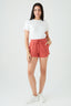 Rouge Pink Angled Hem Shorts