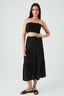Mono Crinkle Tiered Midi Skirt