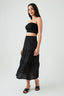 Mono Crinkle Tiered Midi Skirt
