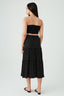 Mono Crinkle Tiered Midi Skirt