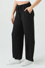 Black Textured Wide Leg Trousers