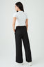 Black Textured Wide Leg Trousers