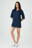 Dark Wash Denim Collar and Pocket Detail Dress
