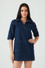 Dark Wash Denim Collar and Pocket Detail Dress