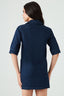 Dark Wash Denim Collar and Pocket Detail Dress