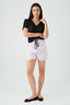 Black Pointelle Ruched Front Jumper