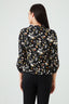 Black Floral Elasticated Hem Blouse