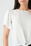 White Tie Front Lotus Blouse