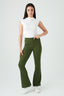 Khaki Crinkle Flares