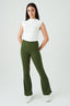 Khaki Crinkle Flares