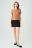 Tan Zig Zag Jacquard Top