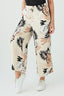 Stone Tropical Wide Leg Crop Trouser