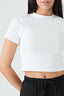Optic White Basic Fitted Crop Tee